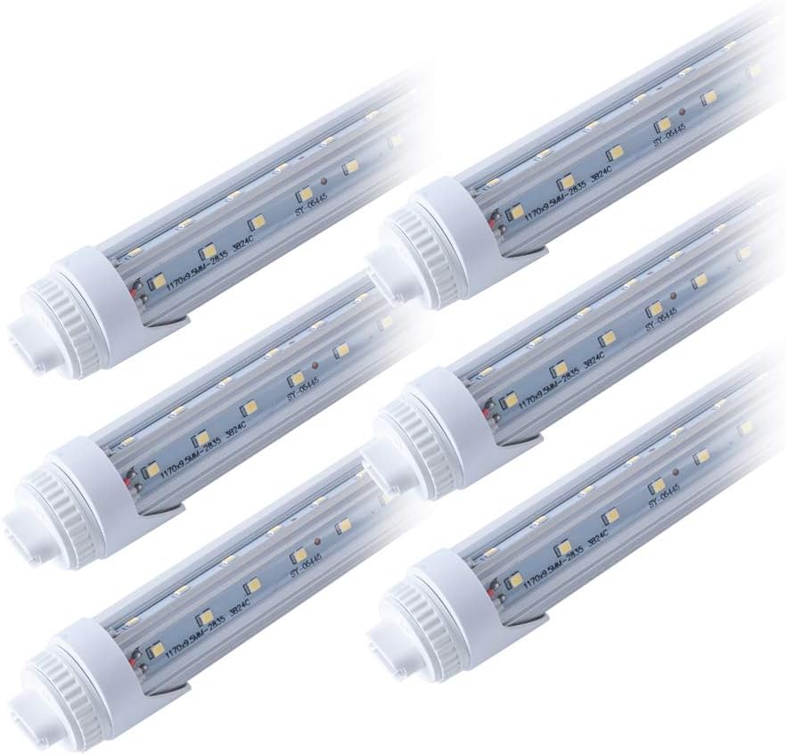 signmark 6 Pack T8 5FT 48W V-Shaped LED Tube Light R17D Base,Indoor Bulb for Warehouse,Garage,Shop,Daylight White 6500k,ETL Listed,5 Foot Bulb Light Replace Fluorescent Light