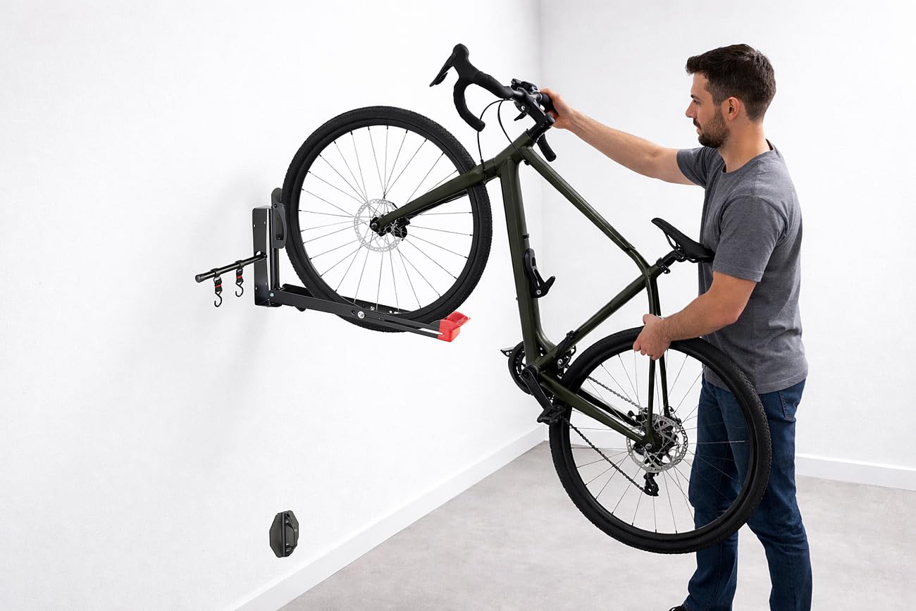 AGT Fahrrad Haltearme: 2er-Set Schwenkbare Fahrrad-Wandhalterung für 16"-29"-Reifen, bis 35kg (Fahrradaufbewahrungen, Radaufhängungen)