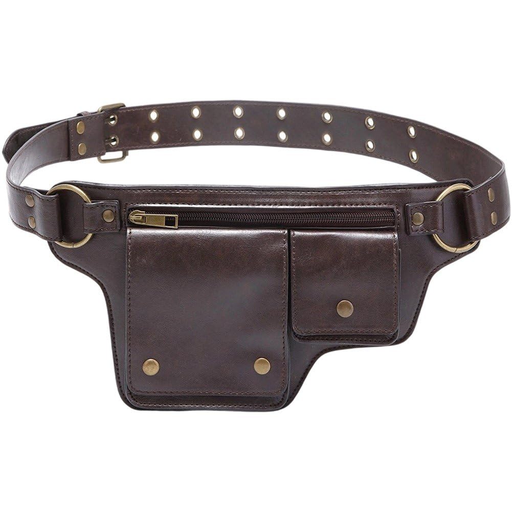 Dinntty Motorcycle Style Waist Bag Multi-purpose Drop Leg Arm Bag Pack Punk Sports Adjustable Belt Bag for Men Women