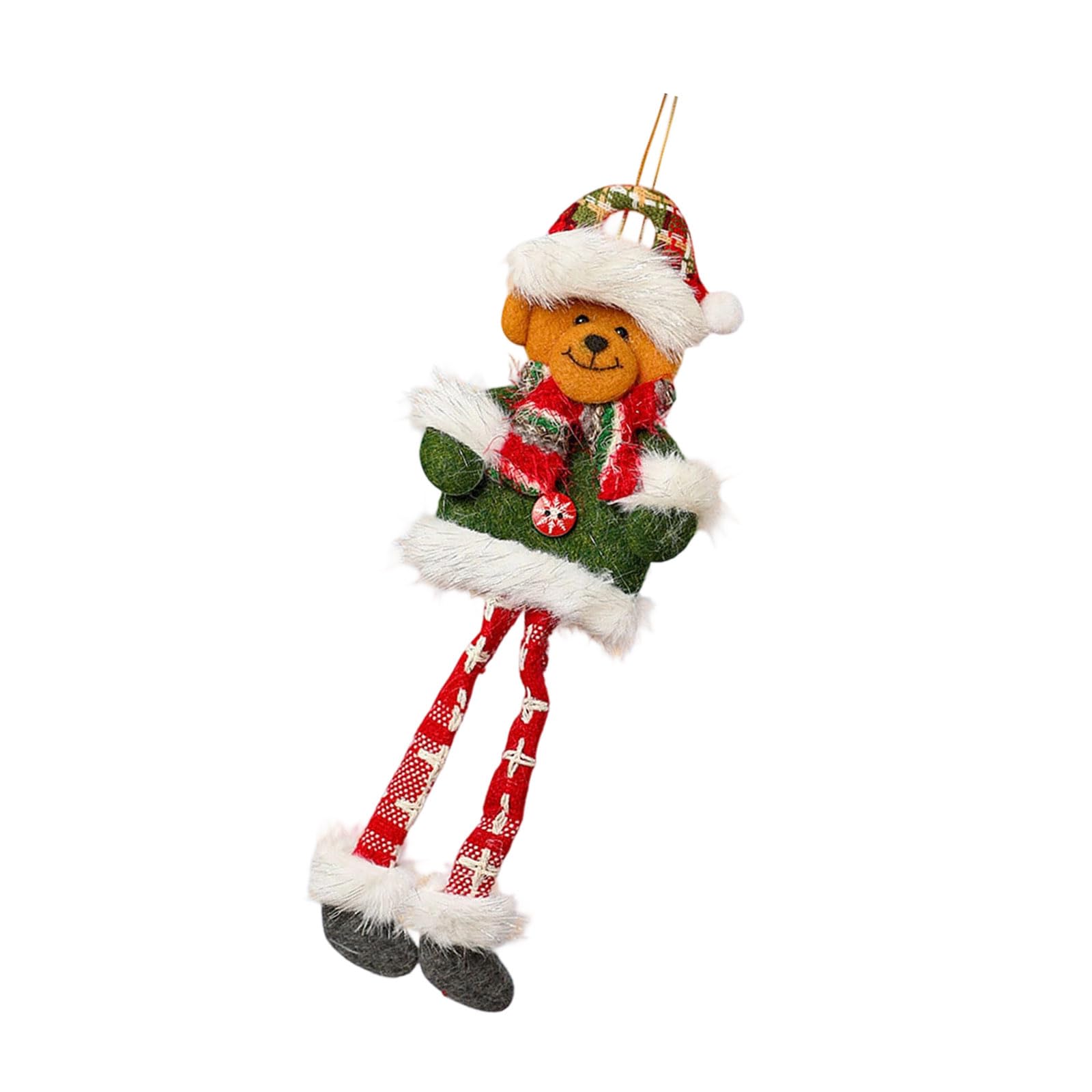 Buxuaaaa D Leg Santa/Snowman/Deer/Bear Hanging Ornament Adjustable Rope Christmas Ecoration For Home Festival Party Easy Install Christmas Ecoration
