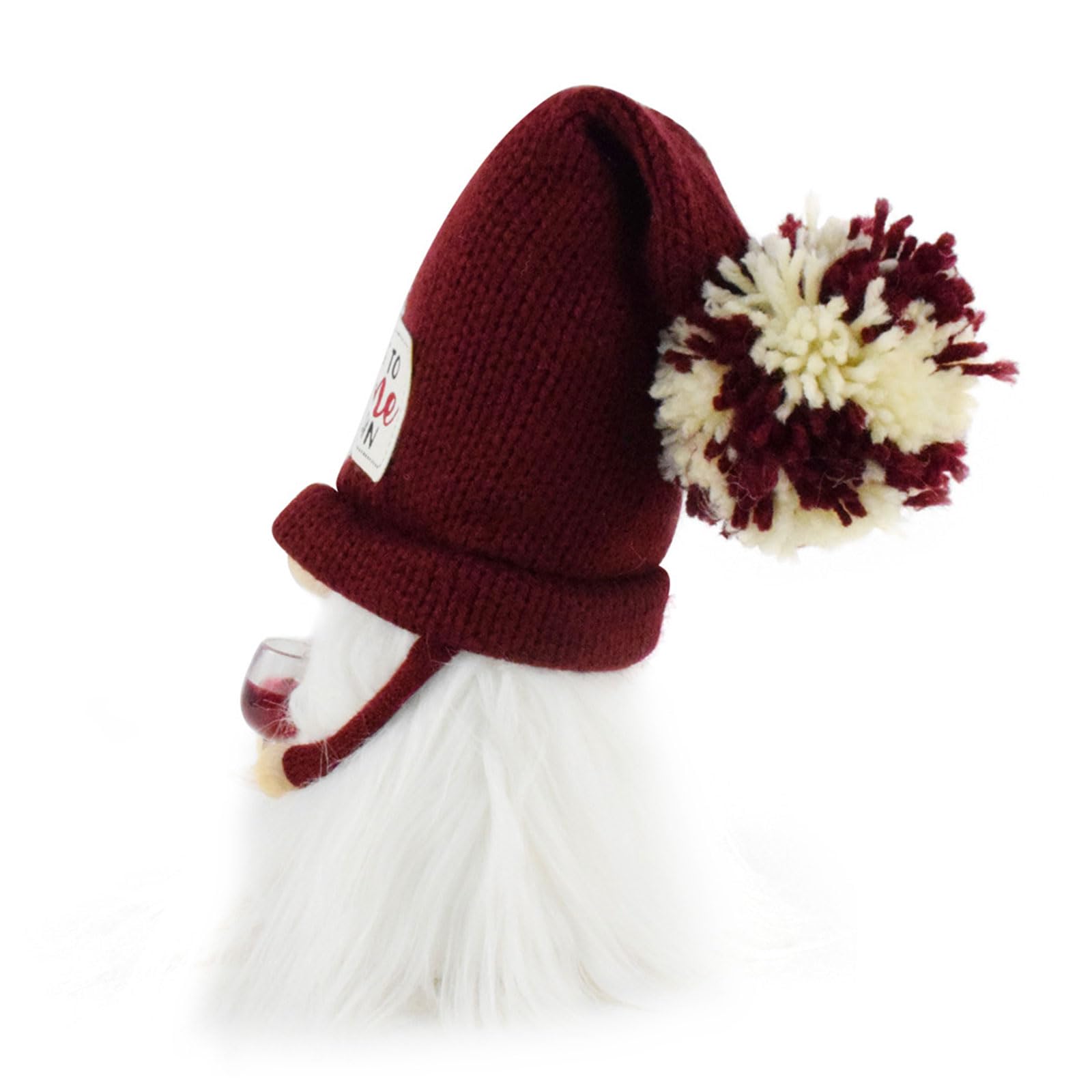 OOLA.DETAL Handmade Red Wine Gnomes Plush Scandinavian Swedish Tomte Stuffe Gnomes Wine Faceless Doll for Themed Party