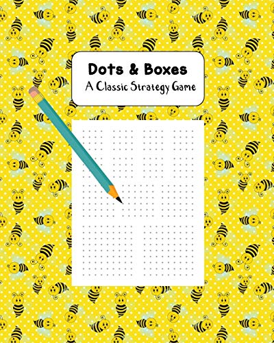 Dots & Boxes A Classic Strategy Game: Large and Small Playing Squares, Big Book Dot to Dot Grid, Game of Dots, Boxes, Dot and Line, Pigs in a Pen, Blank Pages, Honey Bumble Bees on Yellow Honey Comb image 3