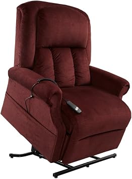 MEGA MOTION Heavy Duty Power Recline with Lift Option, X-Large, Bordeaux FDA Class II Medical Device