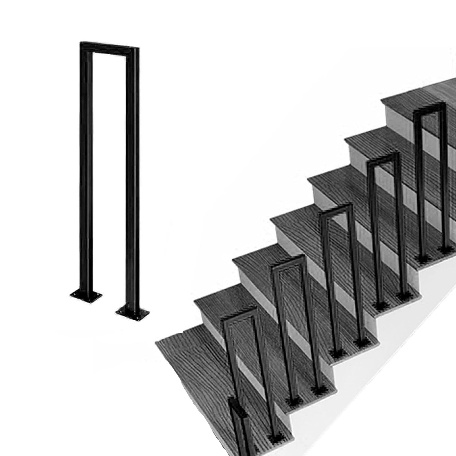 Main courante escalier intérieur en métal pour sécuriser les couloirs de la maison