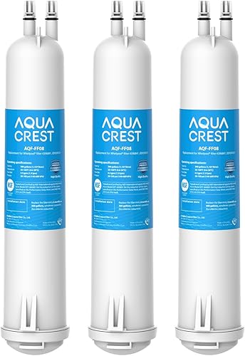AQUA CREST EDR3RXD1 Reemplazo para 4396841, Everydrop Filter 3, 4396710, Kenmore 46-9083, 46-9030, filtro de agua para refrigerador, 3 filtros