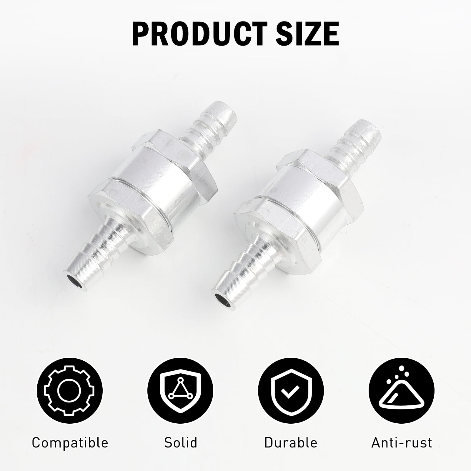 2er Set Kraftstoff Rückschlagventile - 8mm Aluminium Für Auto Vergaser