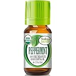 Healing Solutions Organic Peppermint Essential Oil 0.33 oz (10ml), Pure, Undiluted, Therapeutic Peppermint Oil for Hair and Skin