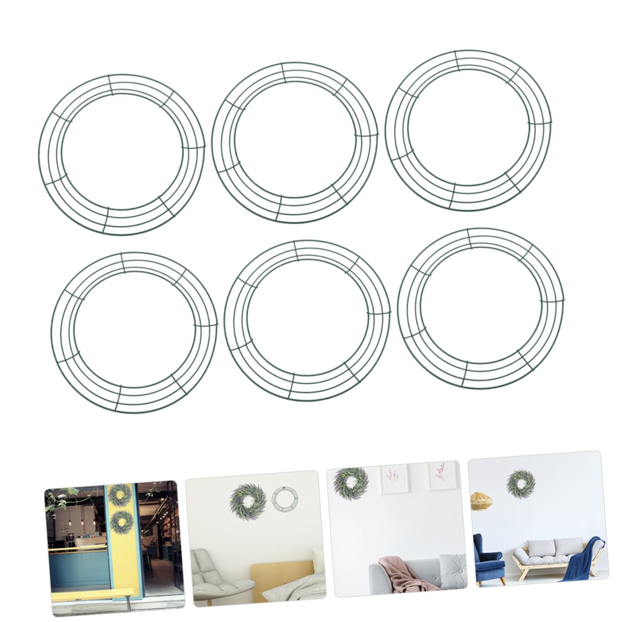 Ciieeo 6stücke Kranzrahmen Aus Metalldraht Zum Basteln in Runder Form Geeignet Für Türhängekranz Und Wanddekoration Bei Hochzeiten Und Festen Eisenrahmen Zum Herstellen Von Blumenkranzrin