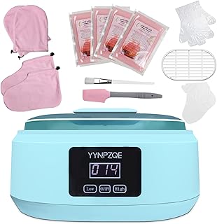 YYNPZQE Paraffin Wax Machine for Hand and Feet,3500ml Paraffin Wax Warmer with 4 Pack Wax and Tools,Paraffin Hot Wax Spa Kit,Adjustable Temp Fast Melt Paraffin Bath for Smooth and Soft Skin(Green)