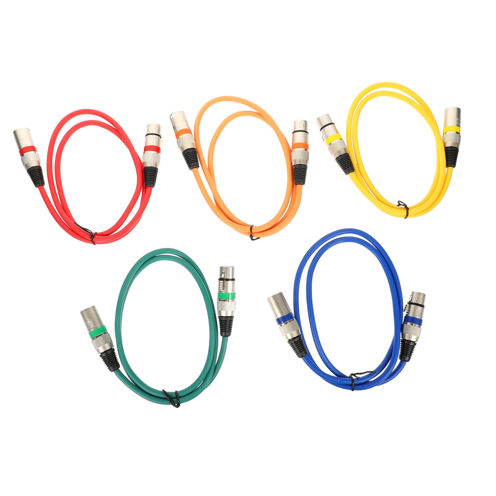 Cavo Xlr Bilanciato per Microfono, 5 Pezzi, 1m, Connettore Maschio-femmina, in Rame e Pvc, Connessione Flessibile per Matrimoni e Feste