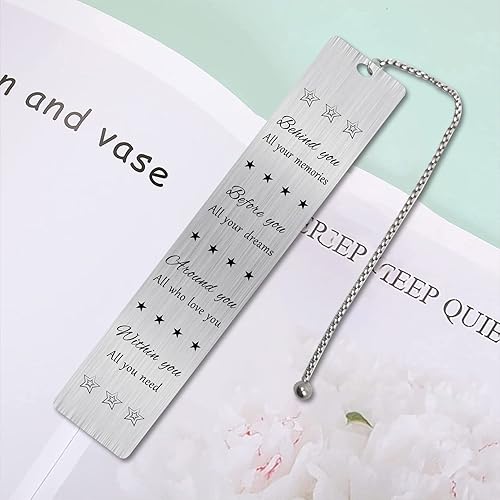 Miniatura 6 de Jzxwan Ideas para regalos de 90 cumpleaños, marcapáginas de acero inoxidable con letra inspiradora para hombres y mujeres