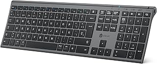 iClever BK23-QWERTY Bluetooth Keyboard Spanish Wireless Keyboard for Mac with Rechargeable Battery Full Size Finger Multi-…