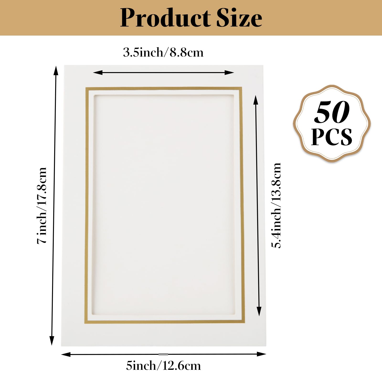 Paquete de 50 marcos de fotos de papel de 5 x 7 pulgadas, marco de fotos de cartón blanco con ventana de exhibición de caballete de 3.5 x 5.5 pulgadas, marco de fotos a granel para fotos