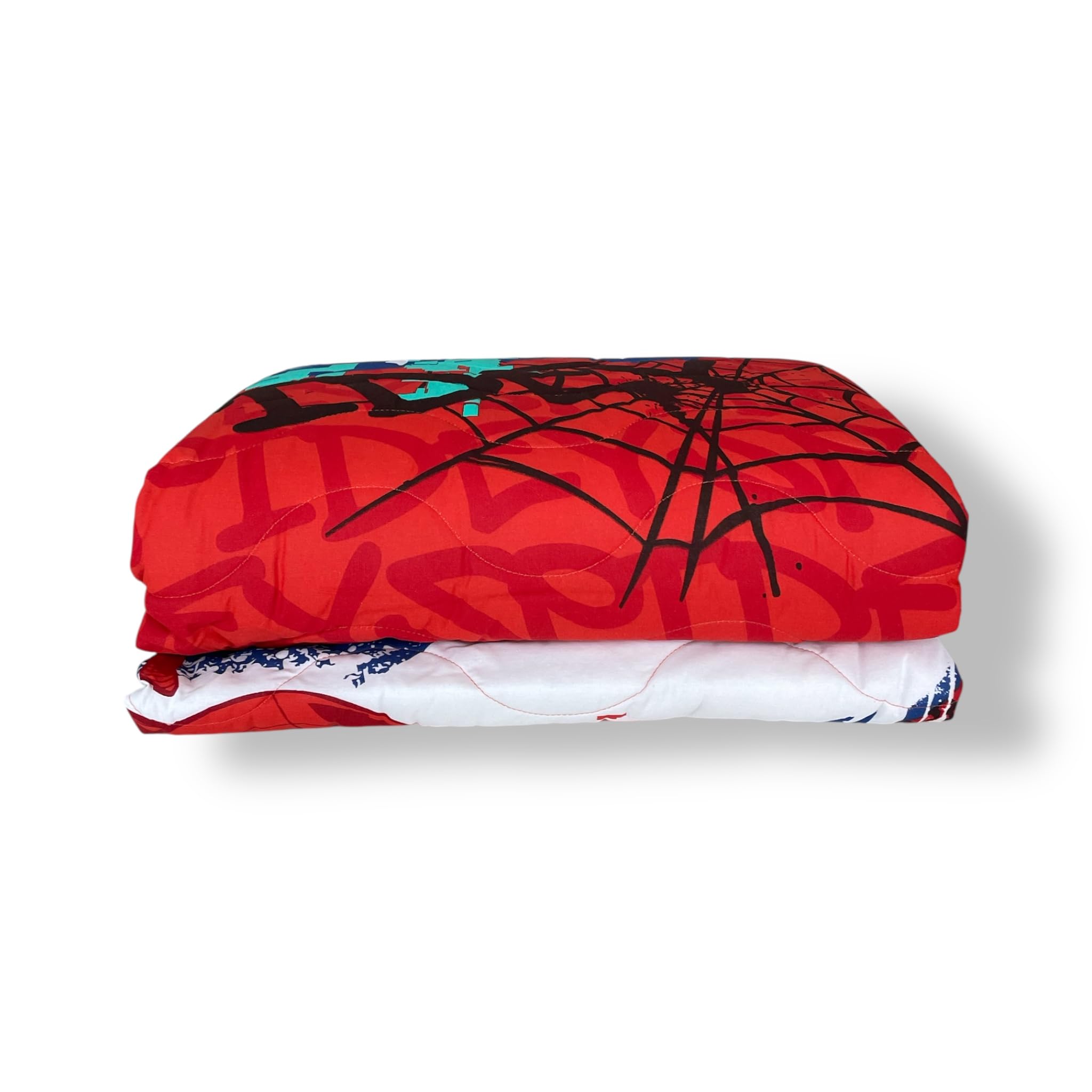 Caleffi Copriletto trapuntato singolo Art. Spider-Man Red in puro cotone | Trapuntino leggero 170x260 cm