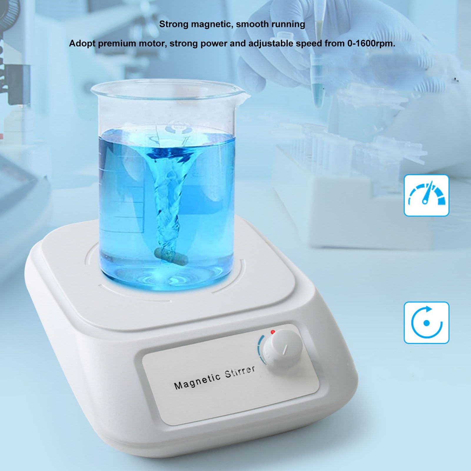 2000ML Magnetic Stirrer,Magnetic Stir Plate 1600RPM Stirrers with Stir Bar Magnetic Mixer No Heating