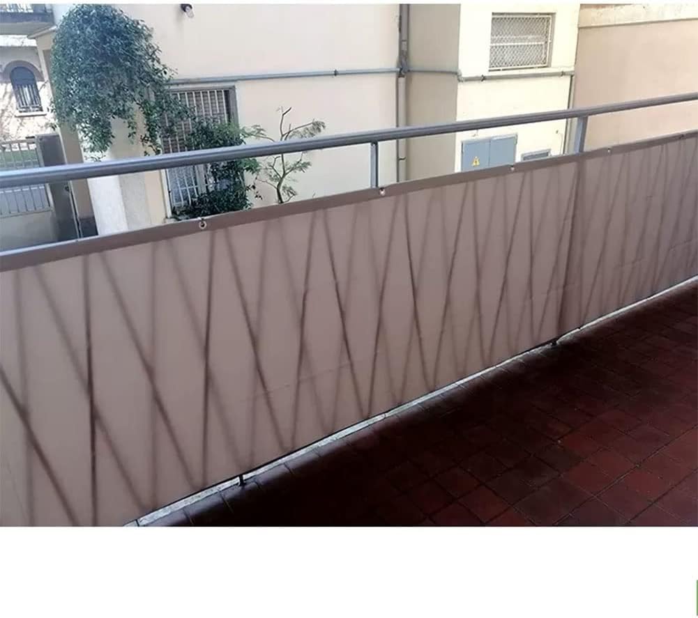 Khaki UV-Resistant Balcony Privacy Fence Cover - 60x400cm, Perfect for Decks, Patios, Backyards, Outdoor Pools & Porches, Durable Shade & Railing Protection Solution