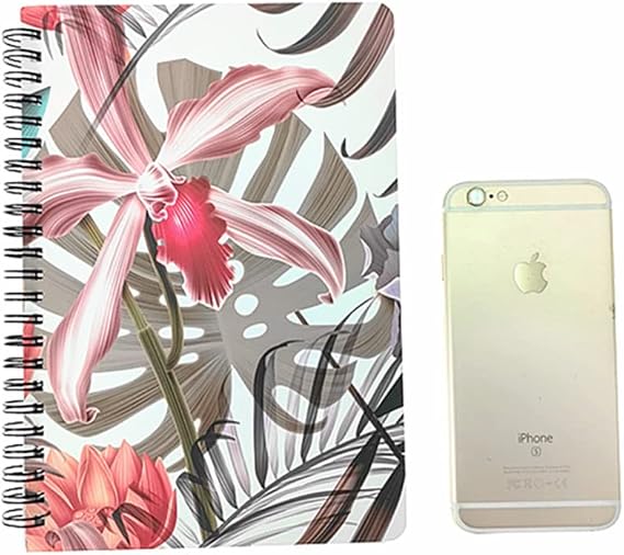 ALIMITOPIA Spiral Notebook Journal,Wirebound Ruled Sketch Book NotePad Diary Memo Planner,A5 Size(8.3X5.7) & 80 sheets (4pcs with Monstera Patterns)