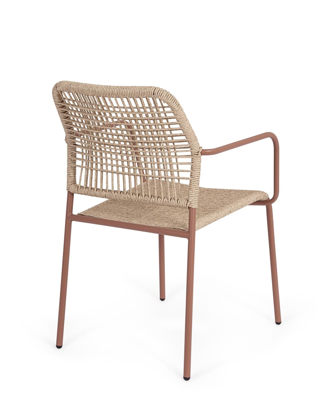 Bizzotto Silla con reposabrazos JABLE Coral, aluminio, trenzado de fibra sintética
