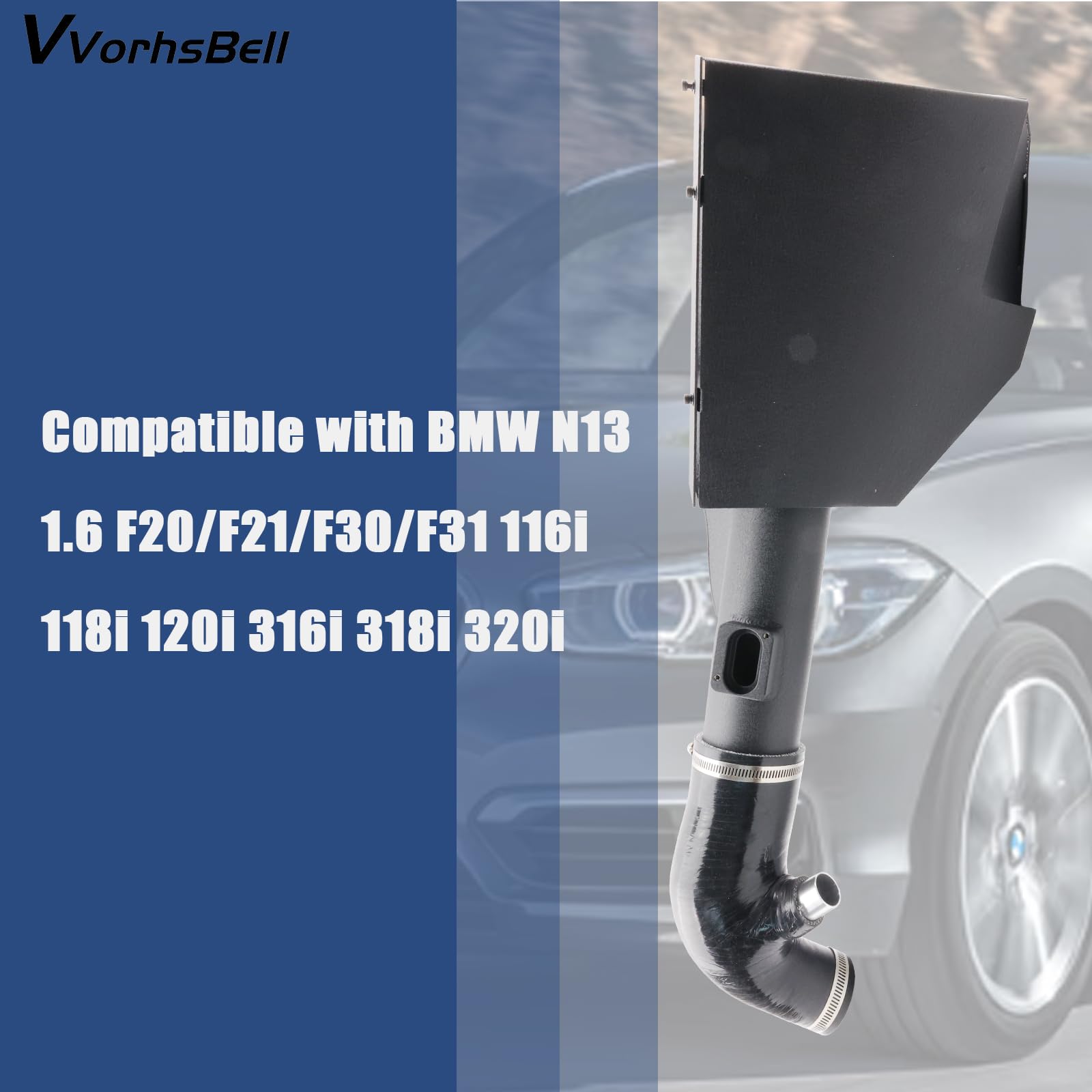 Kaltlufteinlass kompatibel mit BMW N13 1.6 F20/F21/F30/F31 116i 118i 120i 316i 318i 320i Hochleistungseinlass