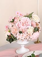 Vista 3 de Flores artificiales, peonías rosas, peonías de seda, flores sintéticas de primavera, ramo de boda, despedida de soltera, pastel, flor, bricolaje