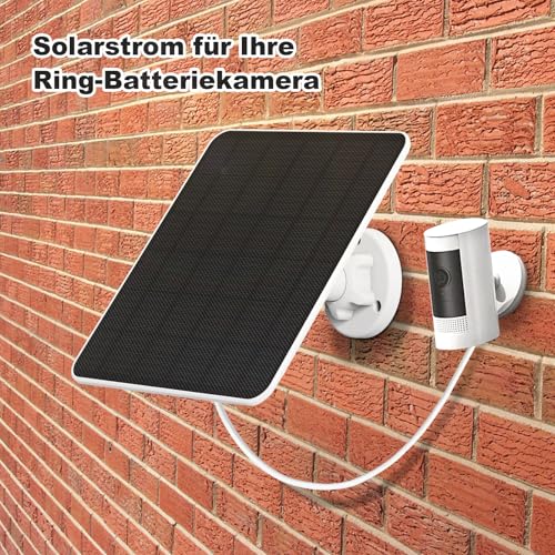 Solarpanel für Ring Kamera, 5W Kamera Solarmodul Ladegerät für Ring Stick Up Cam/Pro Batterie, Spotlight Cam/Plus/Pro, Wyze Batterie Cam Pro, Solar für Kamera mit 9.8ft Kabel
