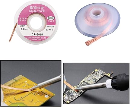 4-in-1 welding tool set, soldering iron tip cleaner + 0.6mm solder wire (1.76 oz / 50 g) + Rosin Solder Flux Paste (0.35 oz / 10 g), no-clean soldering core (2.0mm, 29.5 inches)
