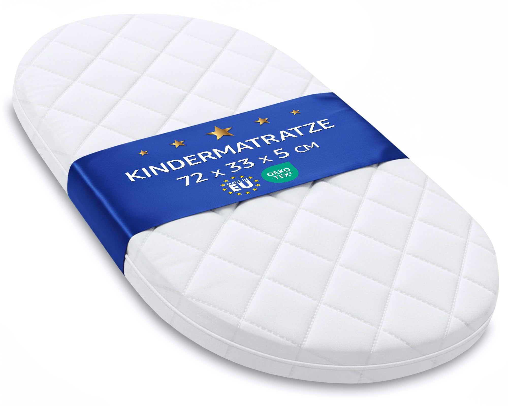 Mattress for Moses basket Baby bed or Mattresses Stroller - 33x72 cm - Foam Breathable Ideal for Travel Bed Chicco Next To Me Tutti Bambini CoZee Babylo Oeko-Tex 33 x 72