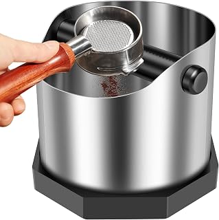 Abklopfbehälter for Siebträger, 750ml Stainless Steel Knock Box Coffee Grounds Espresso Accessories Coffee Machine Rejection Box Rejection Container with Non Slip Coffee Grounds for Home Kitchen Cafe