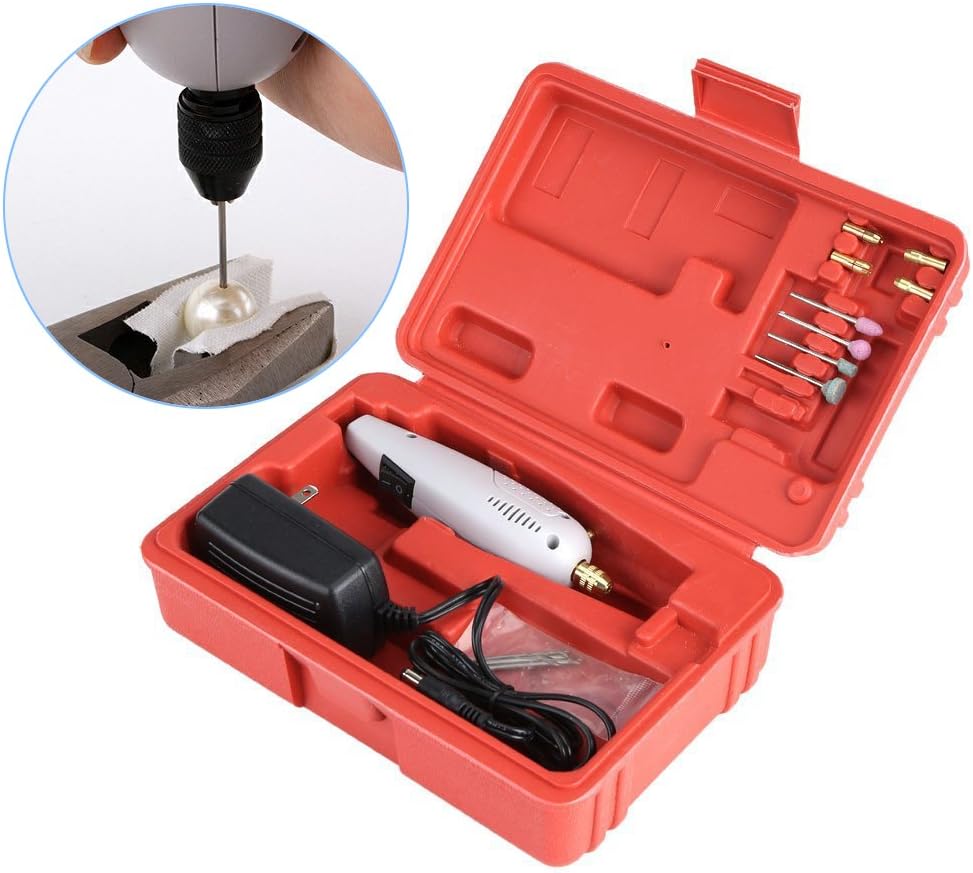 Qbingo Mini hand Drill,Mini DIY electric drill,12W Mini Rotary tool kit Metal jewelry, wood, jade, stone, small handicraft, cutting, drilling, grinding, engraving, micro precision sander grinder.