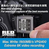 Vista 4 de Nextorage Tarjeta de memoria CFexpress tipo B de 660 GB Super Fast VPG400 lectura máxima 1950MB/s escritura máxima 1900MB/s (Serie B1 Pro)