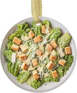 Custom Personalized Christmas Ornament Caesar Salad Novelty Foodie Cute Holiday Culinary Food Themed Xmas Ornaments Gifts (Flat Design - NOT 3D)