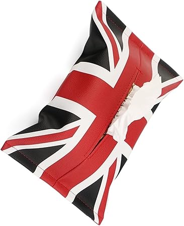 Amazon カーシートバックハンギングストレージティッシュケースボックスコンテナタオルナプキンペーパーバッグホルダーボックスケースミニ用クーパーカントリーマン 飾る Color Black Union Jack カーアクセサリ 車 バイク