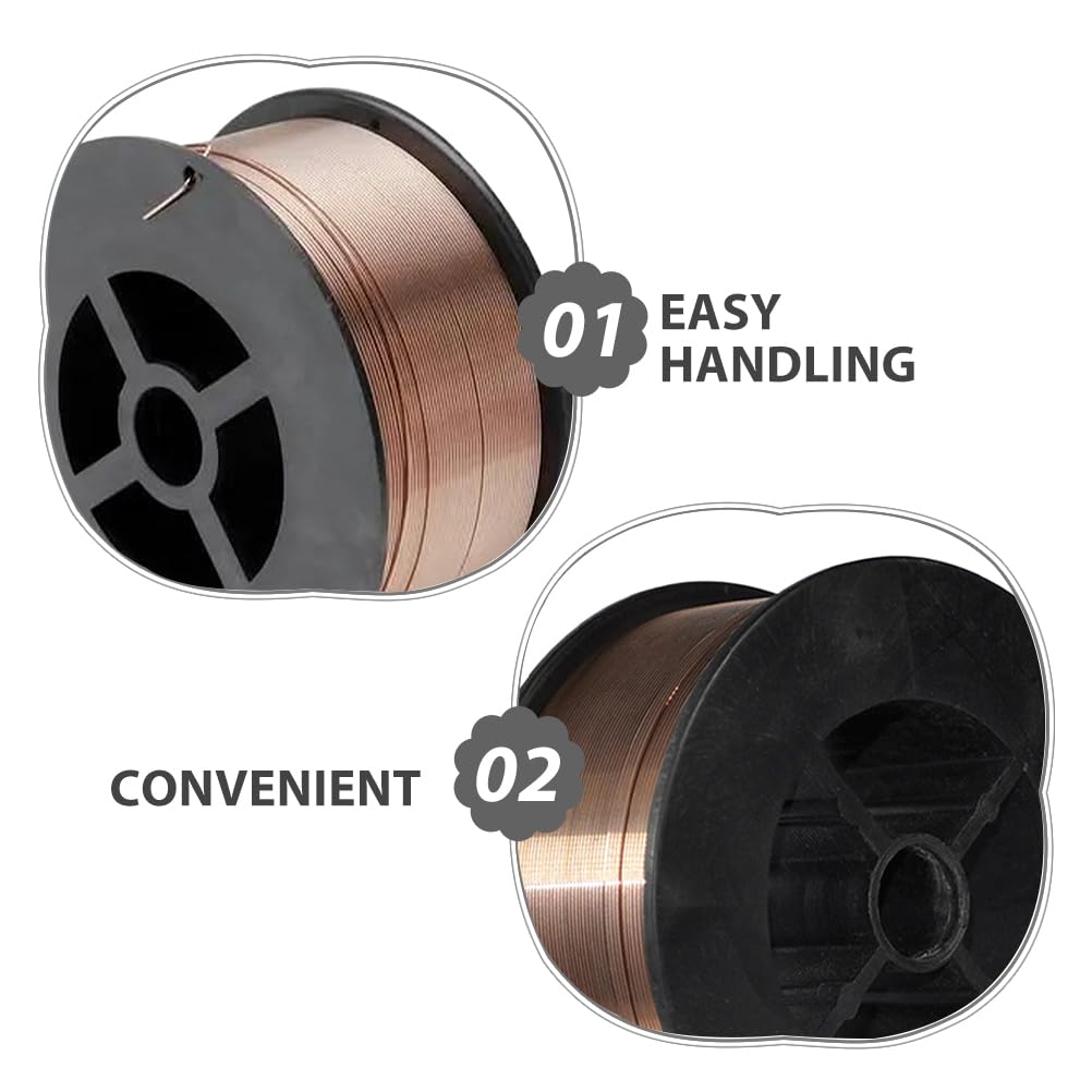 1 rotolo di filo per saldatura in acciaio al carbonio senza gas, per saldatura a filo animato, per una maggiore produttività per lavori industriali e di riparazione, oro rosa 1,2 mm