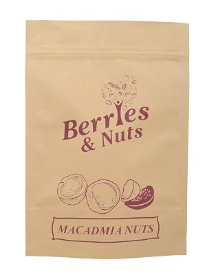 Berries & Nuts Macadamia Nuts - 200 Grams | Crunchy & Delicious, Superfood, Keto-Friendly, Rich & Buttery Texture