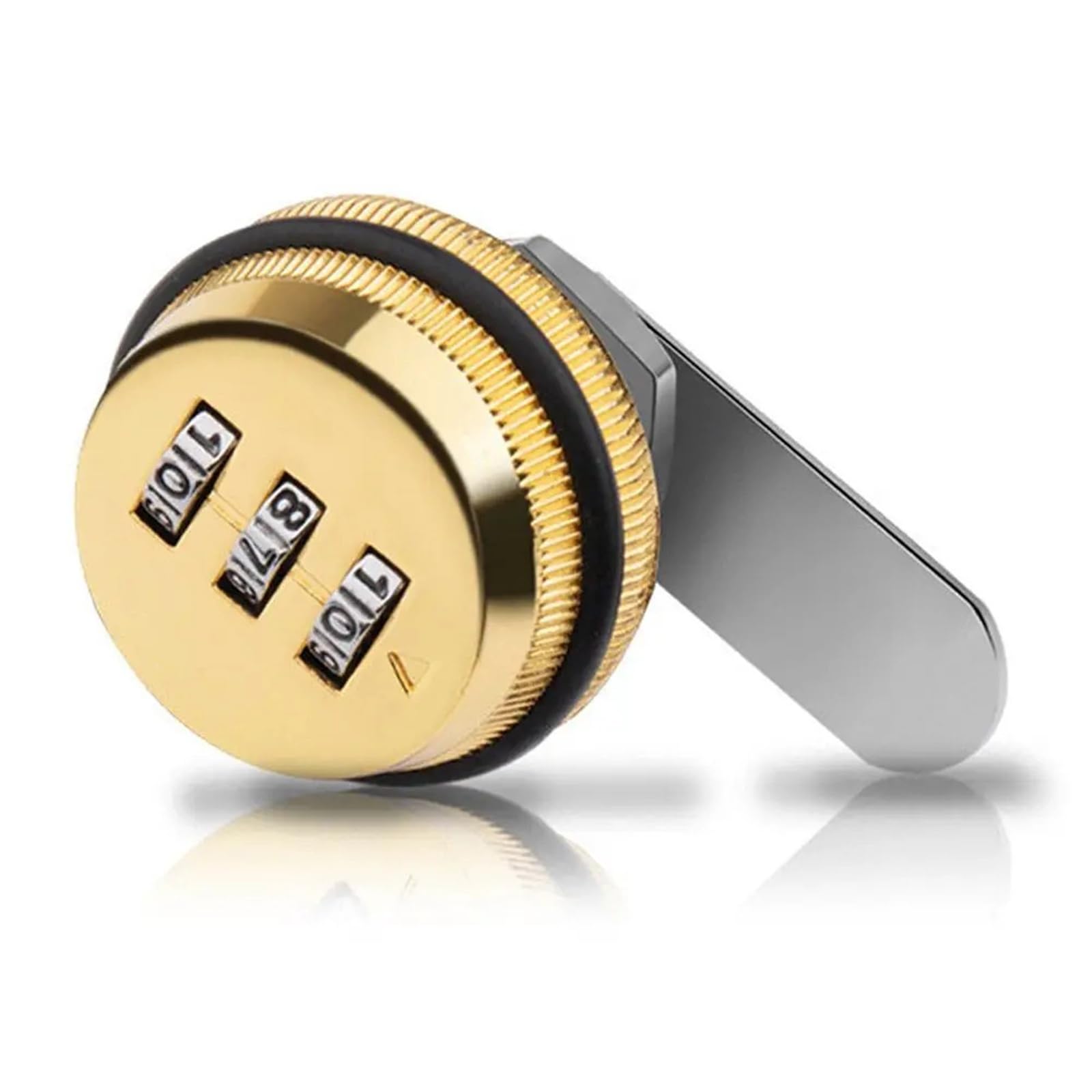 3-stelliges Kombinations-Passwort-Schubladenschloss, 20 mm Gewinde, Smart Code Lock, Mailbox, Möbel, Schrank, Türschloss, 1 Stück(Gold color)