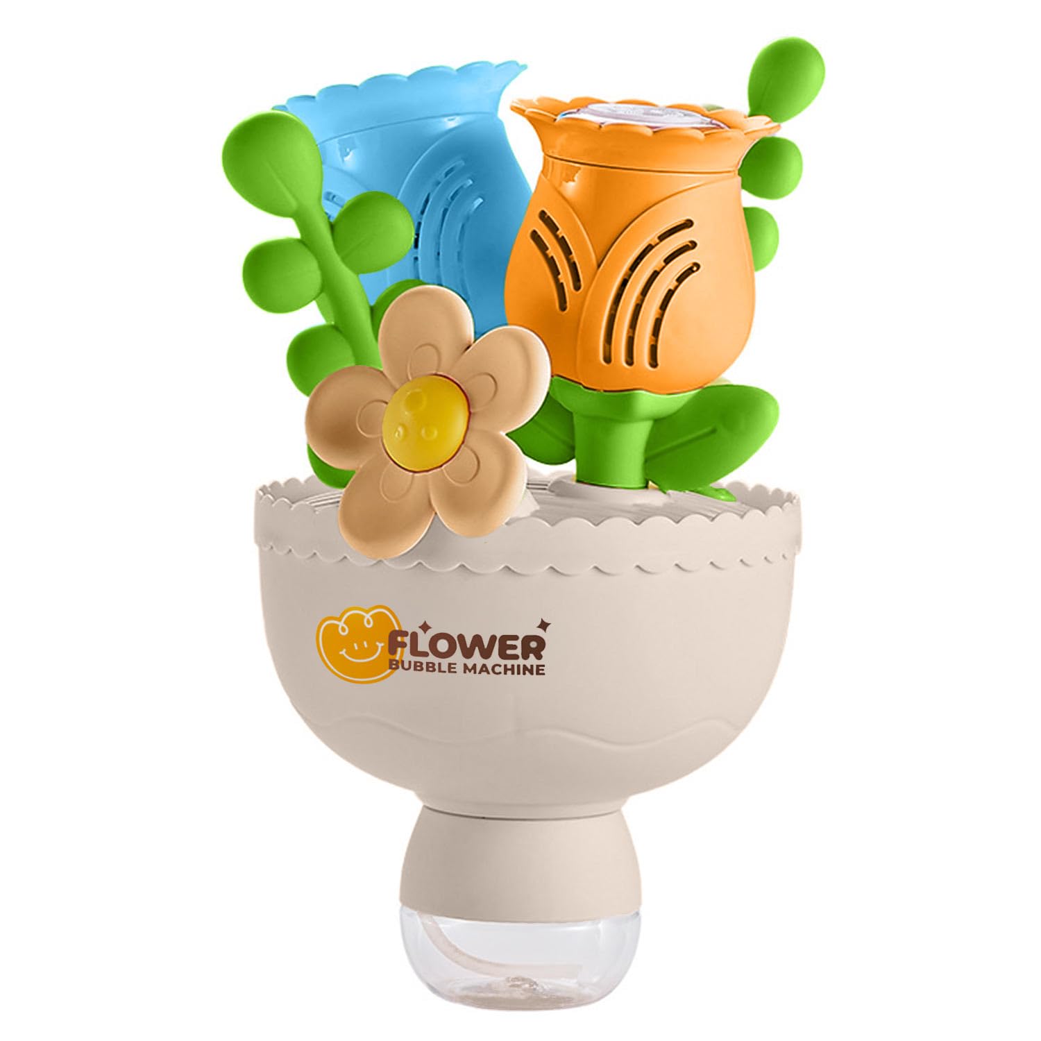 Blumen Seifenblasenmaschine für Kinder, Wiederaufladbar, Tanzende Sonnenblume, Leuchtende Luftblasen, Babyspielzeug