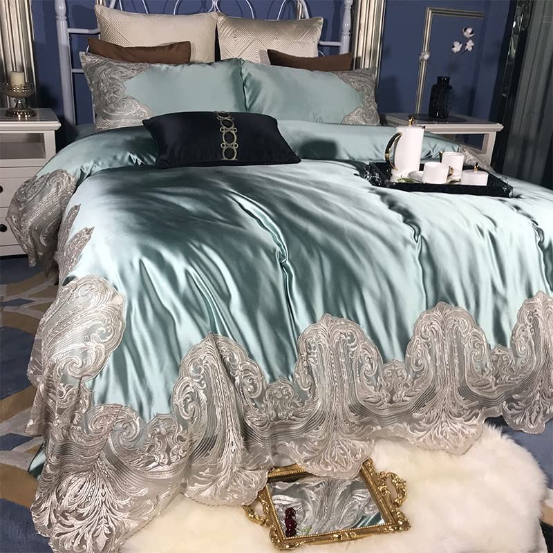 Parure de lit satin de coton à dentelle haut de gamme quatre pièces - 4
