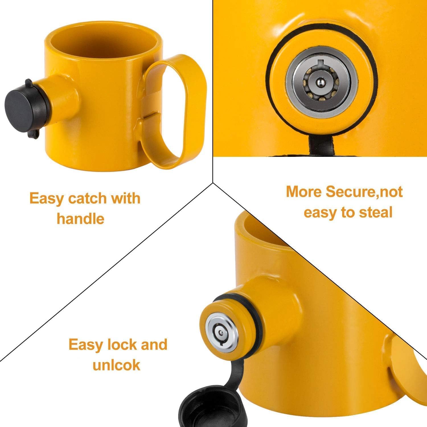 BOYISEN Trailer Hitch Pin Lock 3" Hitches(Pack of 2) and 5th Wheel King Pin Lock 3 Keys Yellow(Pack of 1)