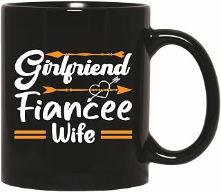 Funny Gift Ideas for Girlfriend Fiancee or Wife Graphic Heart Arrow Design 11oz 15oz Black Coffee Mug