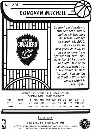 Miniatura 2 de 2022-23 Panini NBA Hoops #215 Donovan Mitchell