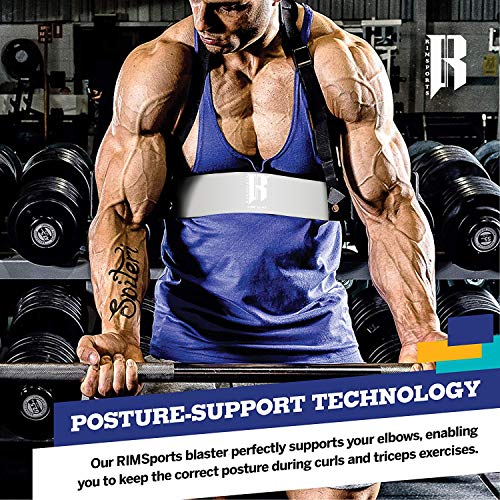 RIMSports Arm Blaster for Biceps and Triceps Arm Blaster for Weight Lifting Bicep Blaster and Bicep Curl Support for Bodybuilding & Weight Lifting Bicep Isolator and Arm Blaster for Biceps(Gray)