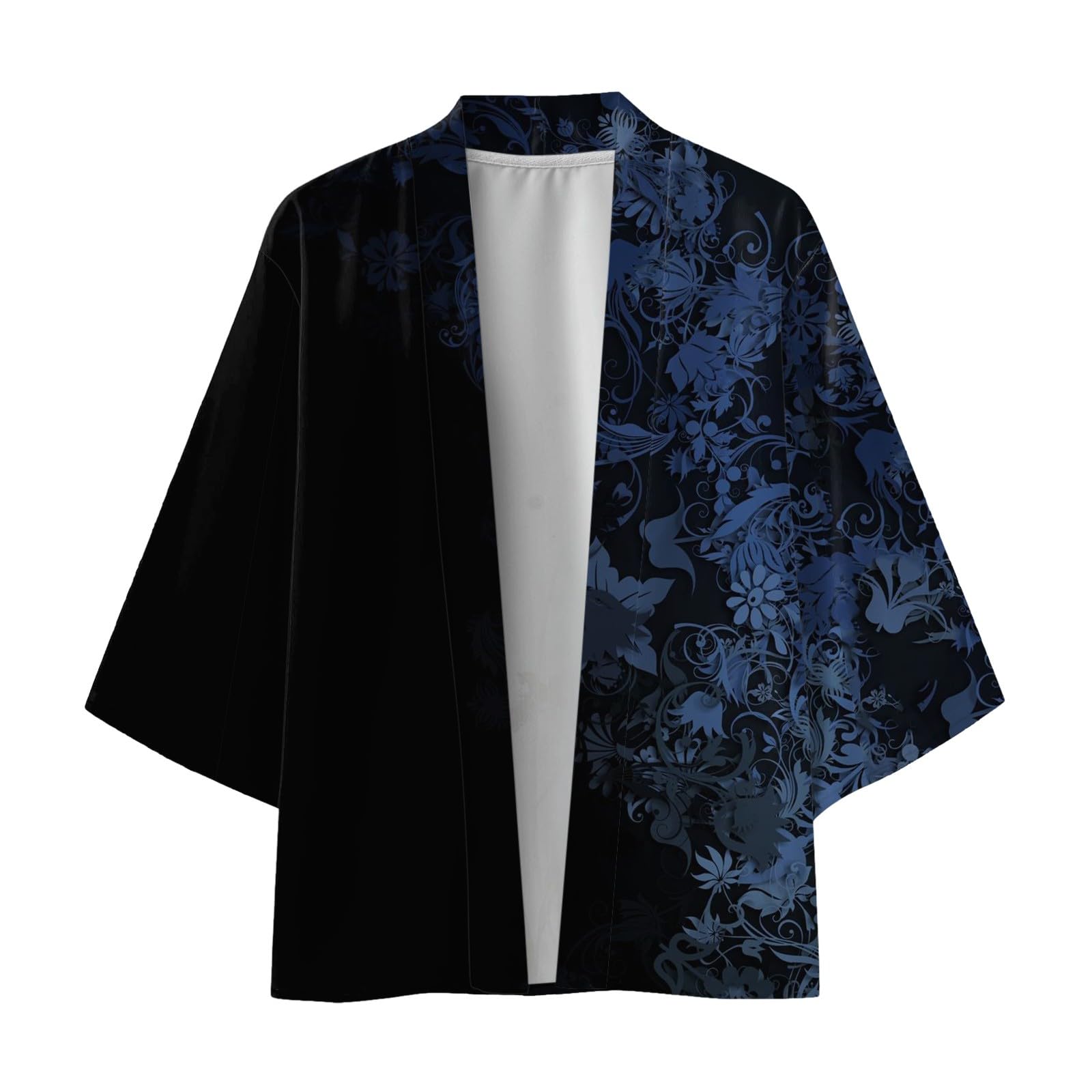 Kimono Giapponesi, Giacche Haori in Stile Cinese, Maniche a 3/4, Cappotto Aperto sul Davanti, Kimono Primavera-Estate Yukata Capispalla Cardigan Uomo Cotone Cardigan Harajuku Kimono Camicia Uomini