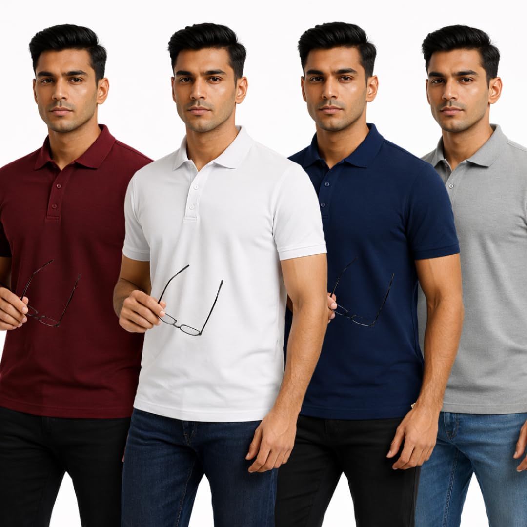 Unisex Solid Polo T-Shirt | Cotton Regular Fit Collar Neck Casual Wear for Men & Women-picture-32