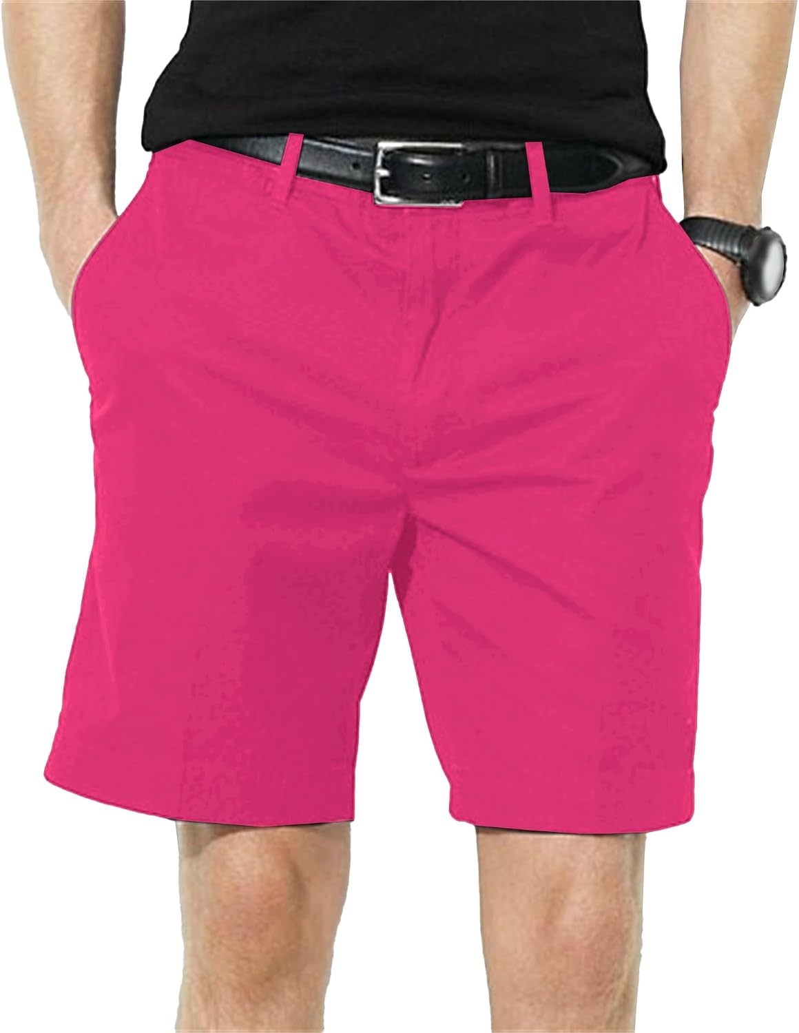 Maiyifu-GJ Men's Cotton Casual Flat Front Shorts Stretch Lightweight Cargo Shorts for Men Summer Athletic Short Pants