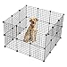 Savins Pet Playpen, Small Animal Cage Indoor Portable Metal Wire Yard Fence for Small Animals, Guinea Pigs, Rabbits Kennel Crate Fence Tent Black 24pcs (and 8pcs for Free)
