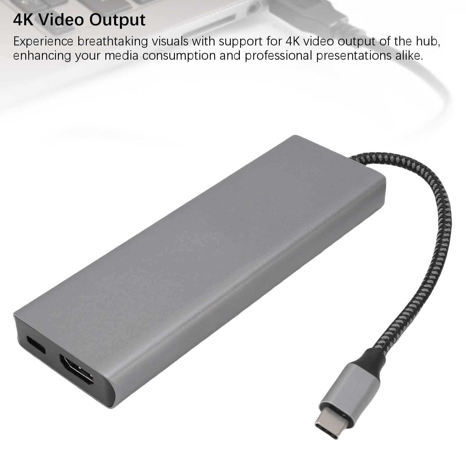 Fabater Hub USB C Dock Multifunzionale 8 in 1 in Lega di Alluminio per Laptop Display 4K Design Compatto