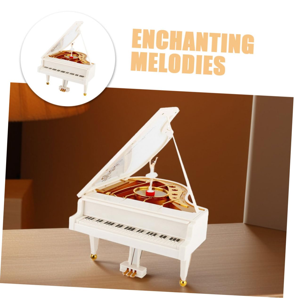 Caja de Música Giratoria Forma de Bailarina Piano