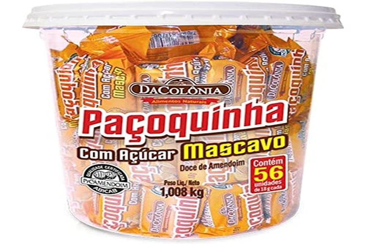 Paçoca Rolha C Açucar Mascavo Pote C56 Und Dacolonia