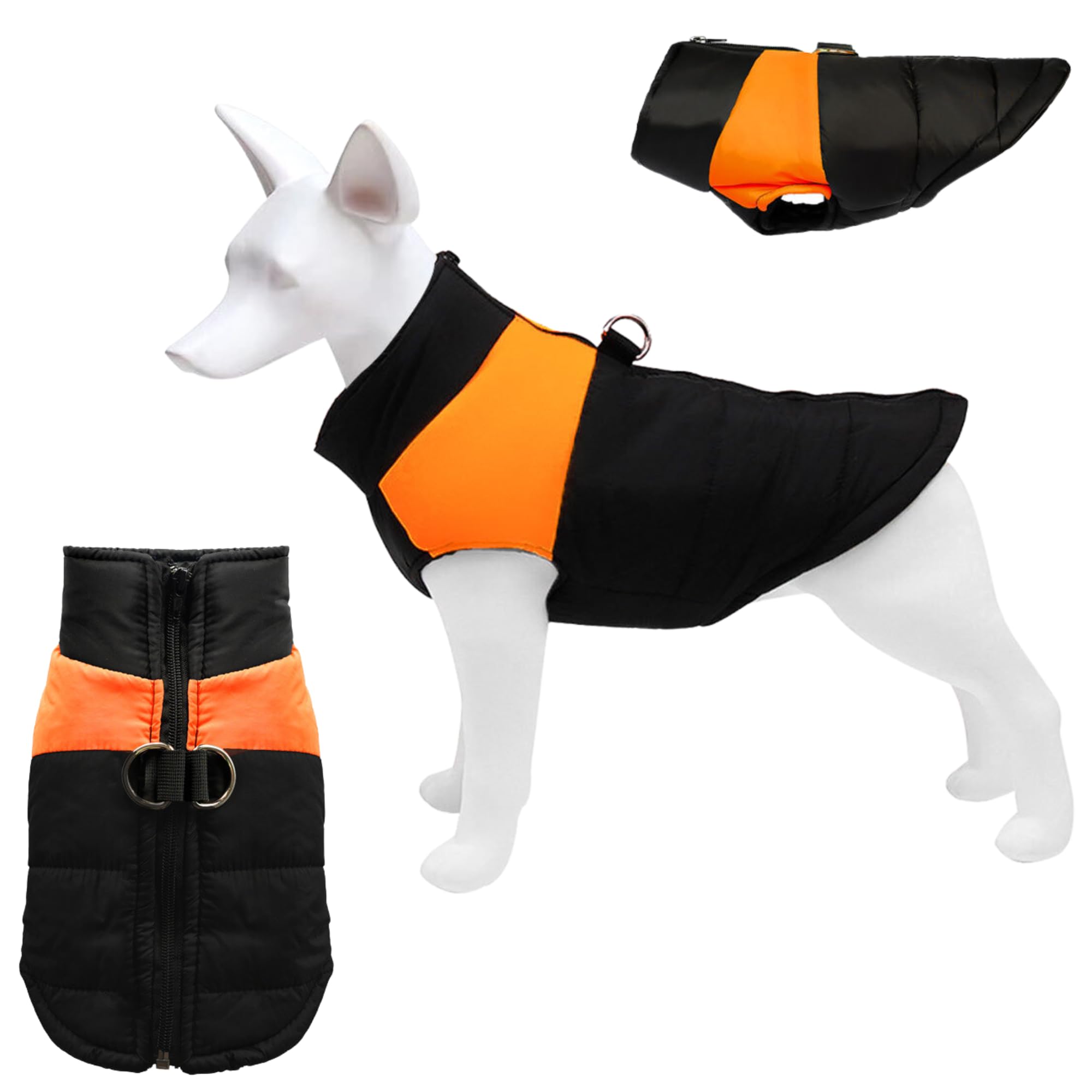 犬用 防寒 ダウンジャケット 軽量 防風 簡単脱着 冬用ペット服 オレンジ L Amazon | 【犬用 防寒 ダウンジャケット】小型犬～中型犬対応 軽量
