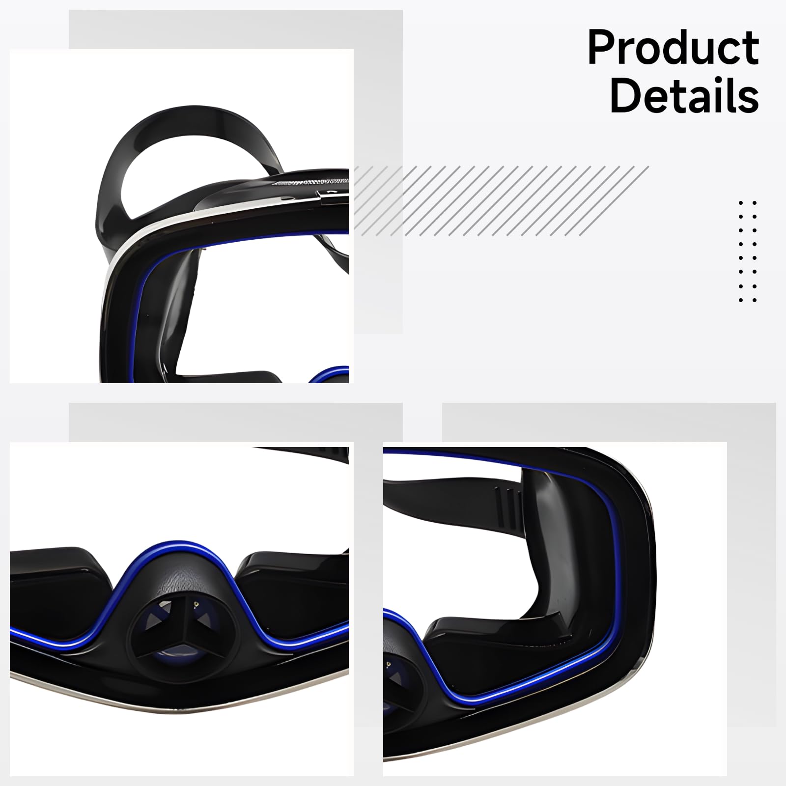 Máscara de buceo con funda, máscara de buceo profesional negra, amplia vista, máscara de esnórquel de vidrio templado Ansi, cómoda silicona líquida, nariz pellizcable, máscara de buceo con